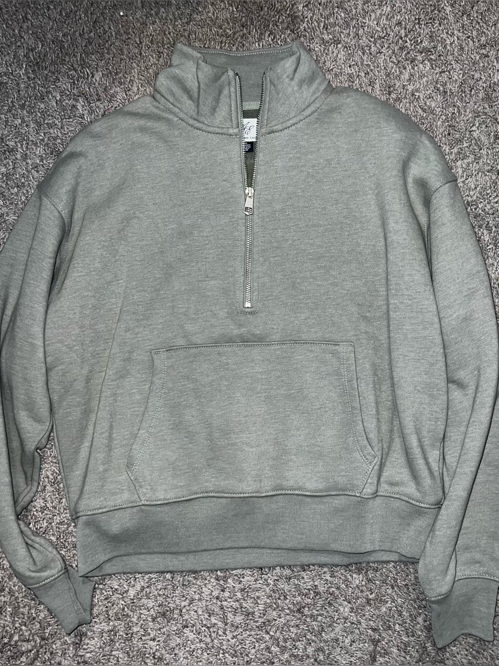 BNWOT American Eagle Outfitters Sage Quarter-Zip Hoodie Pullover